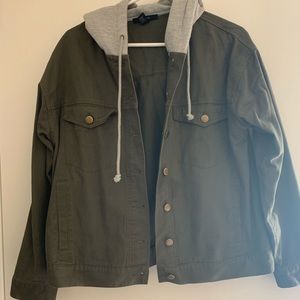 Military style hooded jacket oversized style